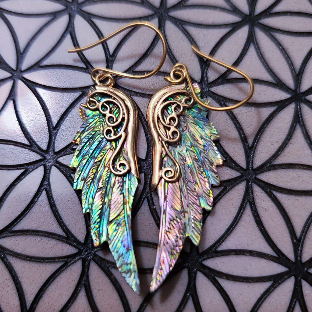 Mini Archangel Michael Wing Earrings - FeatherTribe