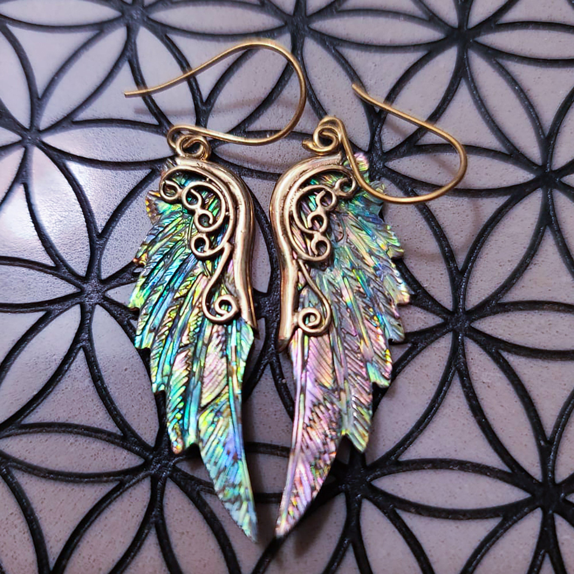 Mini Archangel Michael Wing Earrings - FeatherTribe