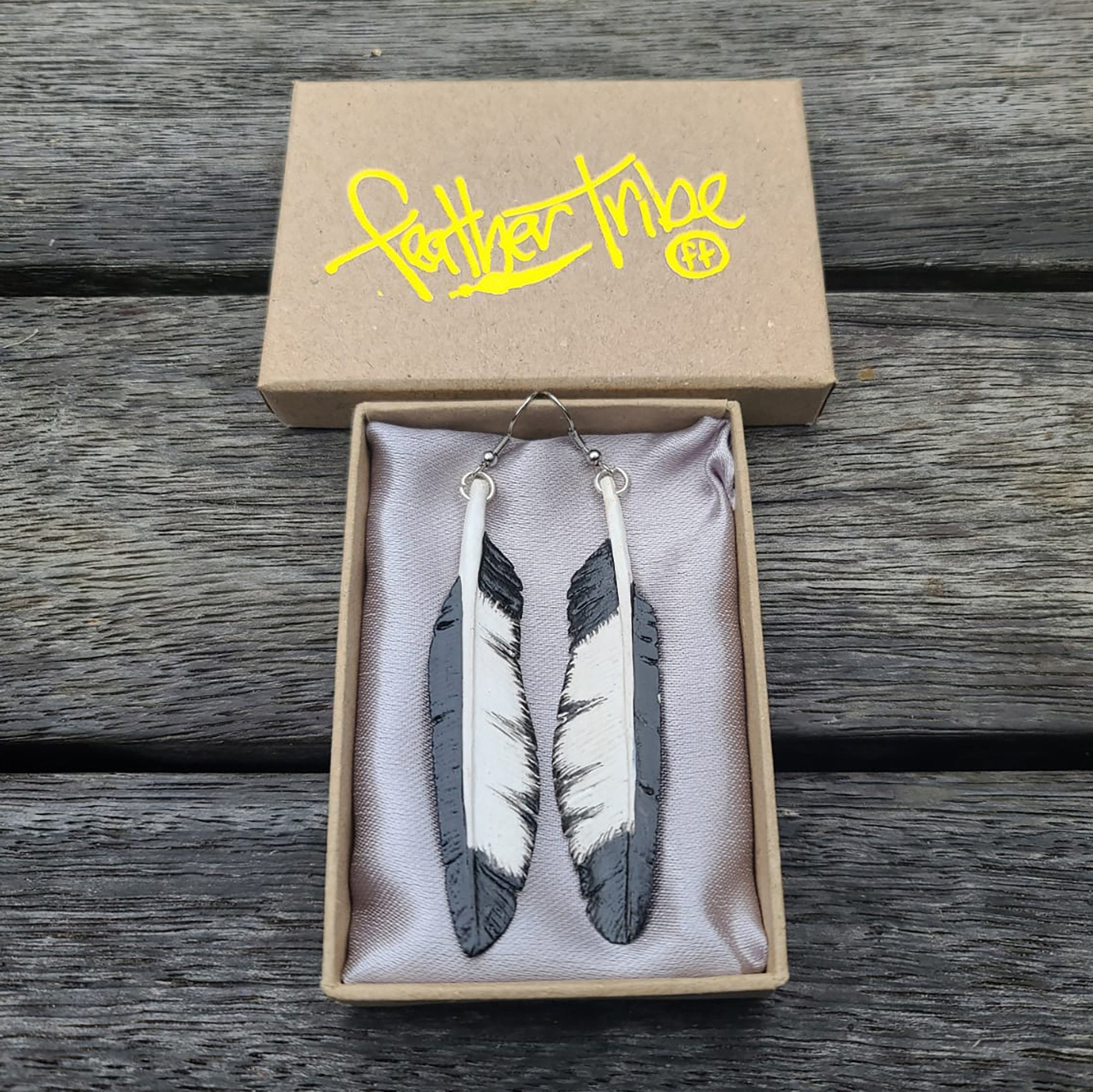Magpie Feather Earrings - FeatherTribe