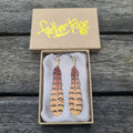 Kookaburra Feather Earrings - FeatherTribe