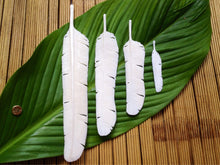 Load image into Gallery viewer, Small Bone Flight Feather Necklace - FeatherTribe
