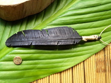 Load image into Gallery viewer, Medium Horn Flight Feather Necklace - FeatherTribe
