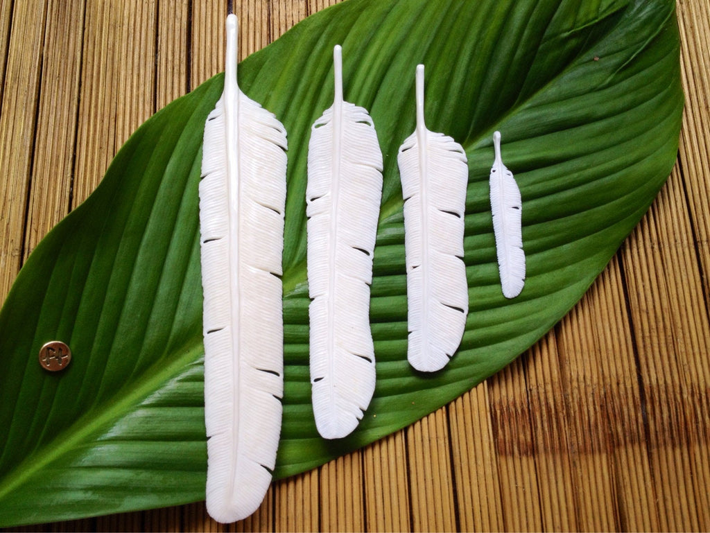 Medium Bone Flight Feather Necklace - FeatherTribe