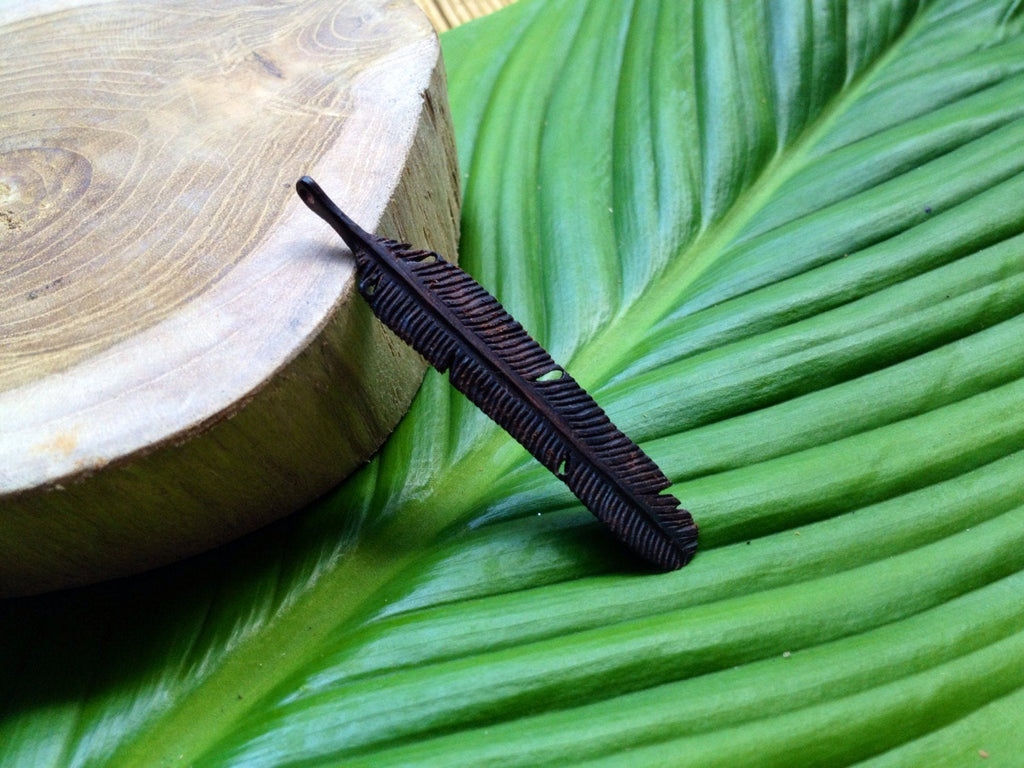 Small Mahogany Flight Feather - FeatherTribe