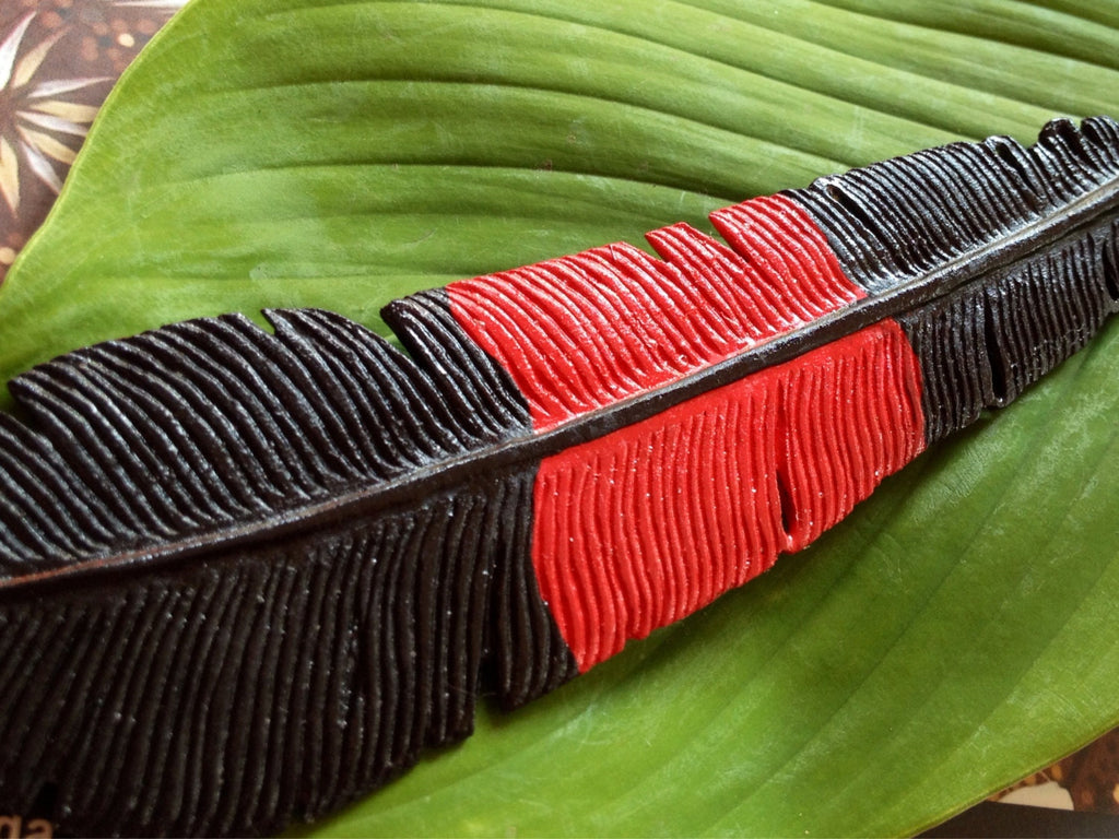 Male Red-Tailed Black Cockatoo Feather Hair Stick - FeatherTribe