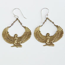 Load image into Gallery viewer, Brass Isis Goddess Earrings - FeatherTribe
