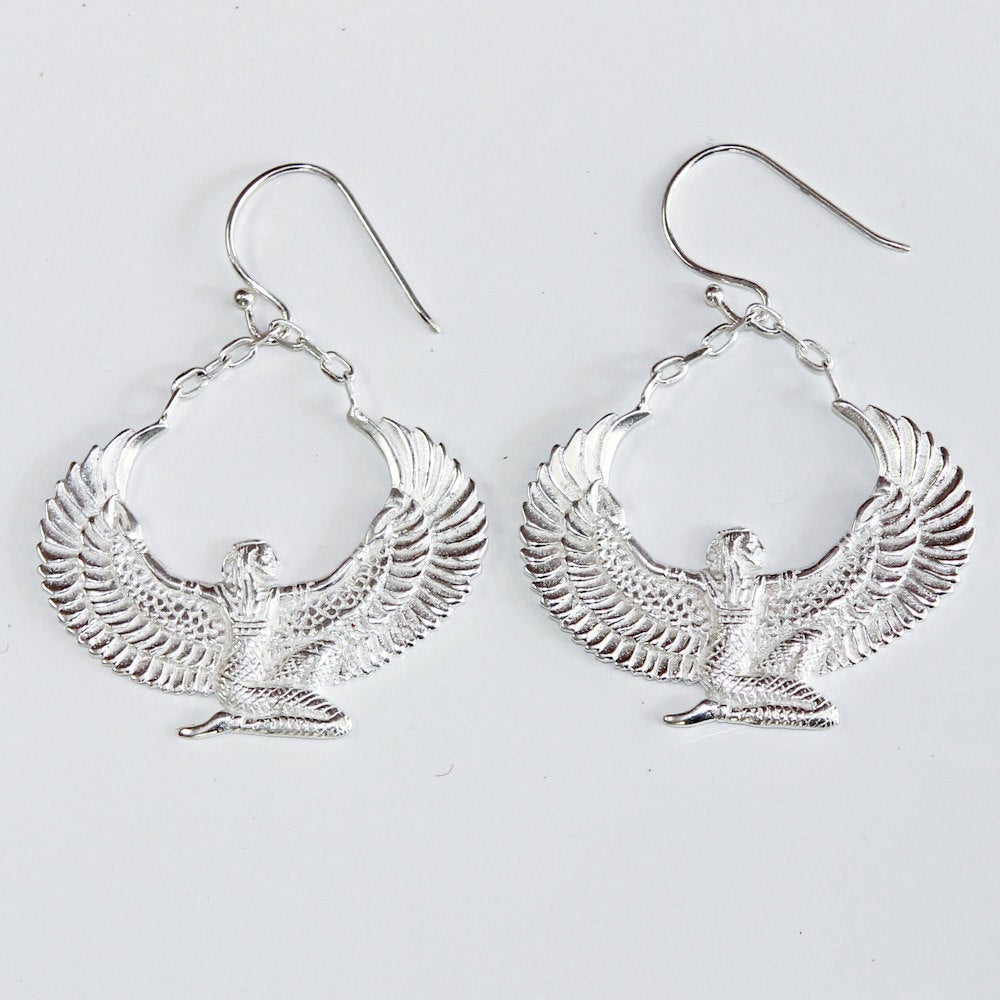 Silver Dipped Isis Goddess Earrings - FeatherTribe