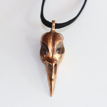 Load image into Gallery viewer, Large Metal Raven Skull Necklace - FeatherTribe
