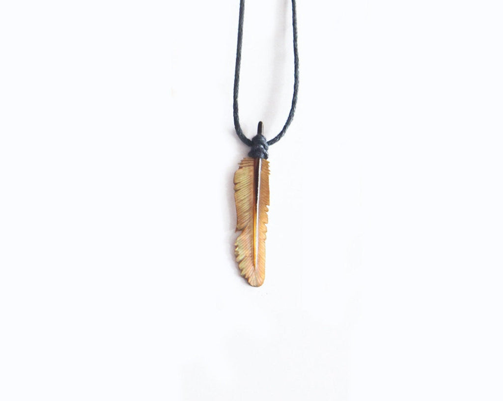 Super Mini Pink Pearl Flight Feather Necklace - FeatherTribe