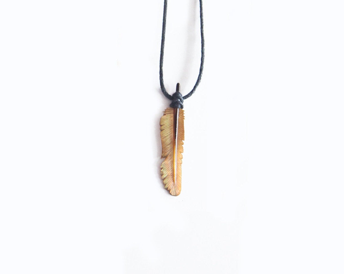 Super Mini Pink Pearl Flight Feather Necklace - FeatherTribe