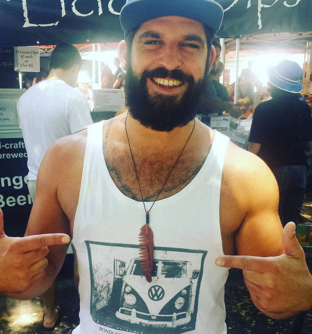 Beard Comb Necklace with Moustache Detailer - FeatherTribe