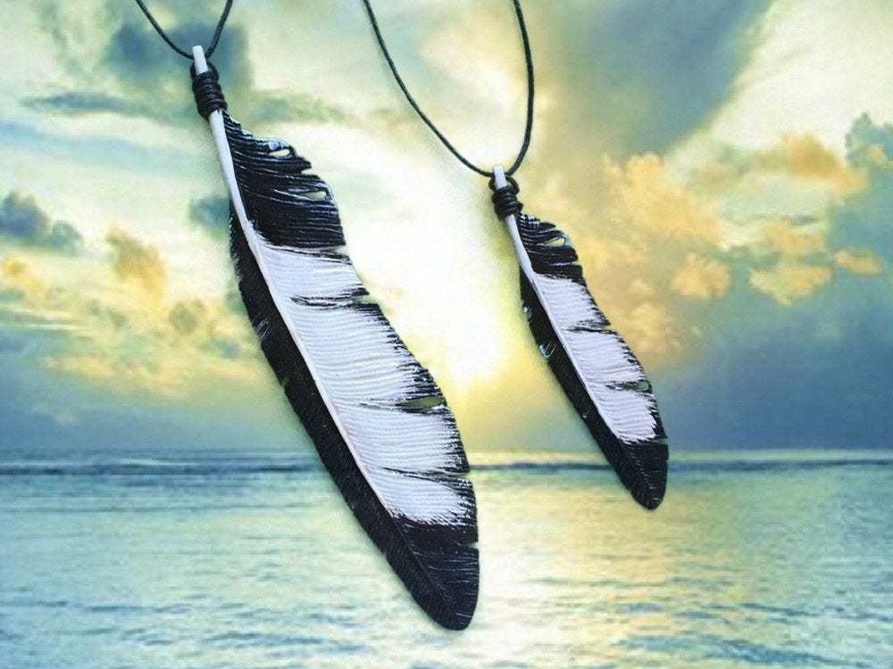 Magpie Feather Necklace - FeatherTribe