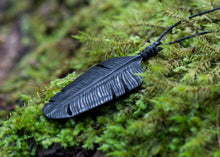 Load image into Gallery viewer, Horn Eagle Down Feather Necklace - FeatherTribe

