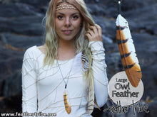 Load image into Gallery viewer, Owl Feather Necklace - FeatherTribe
