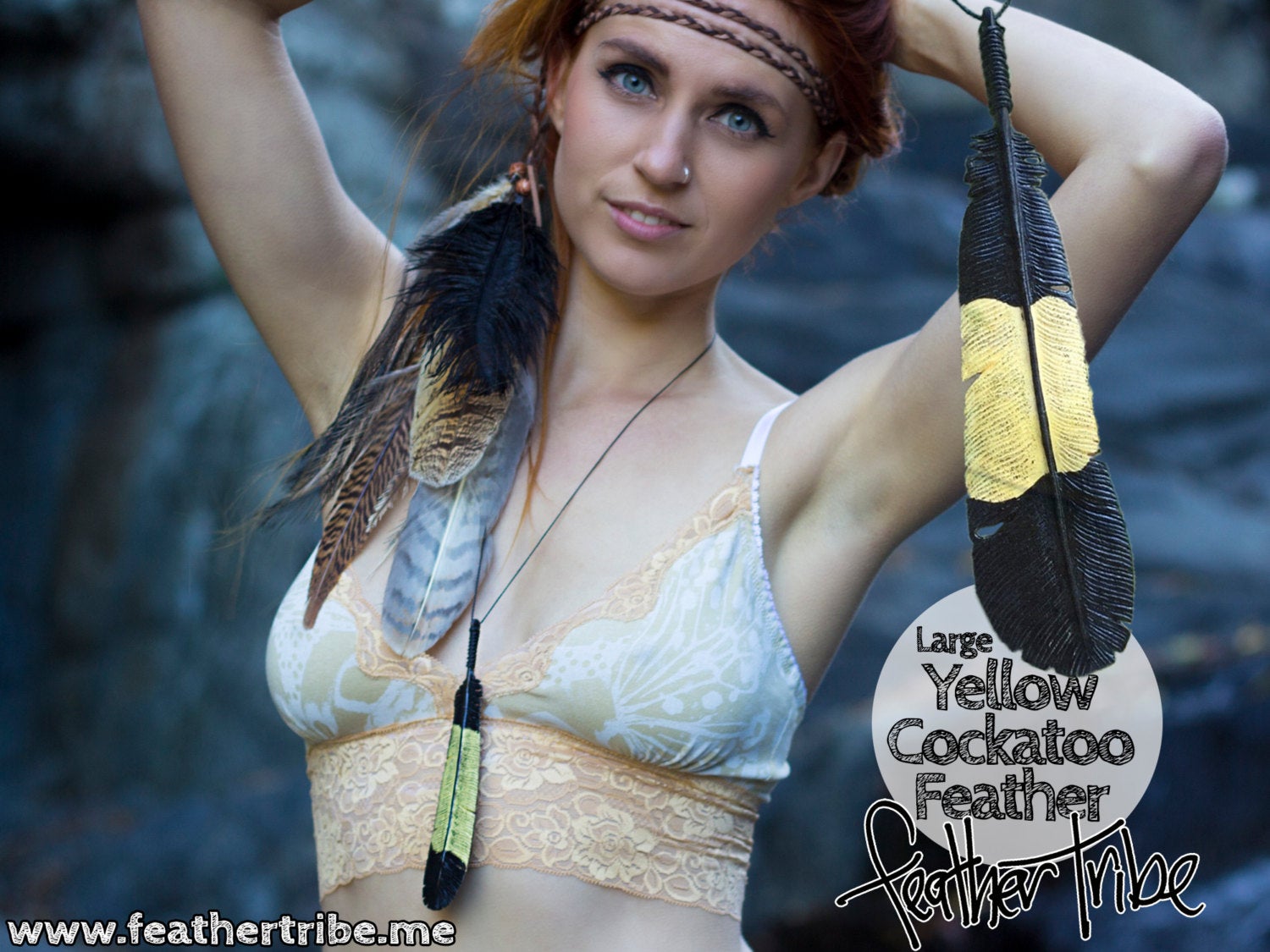 Yellow Tailed Black Cockatoo Feather Necklace - FeatherTribe