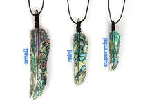Load image into Gallery viewer, Super Mini Abalone Flight Feather Necklace - FeatherTribe
