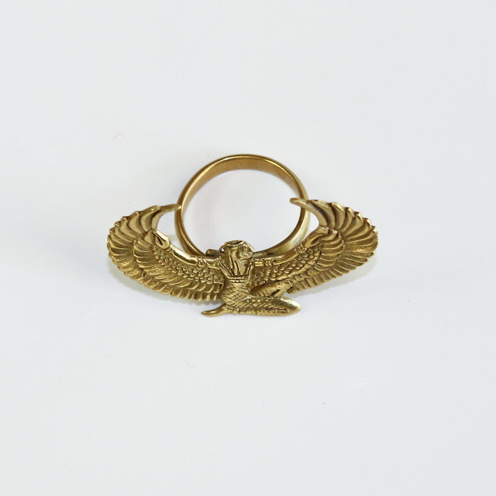 Brass Isis Goddess Ring - FeatherTribe